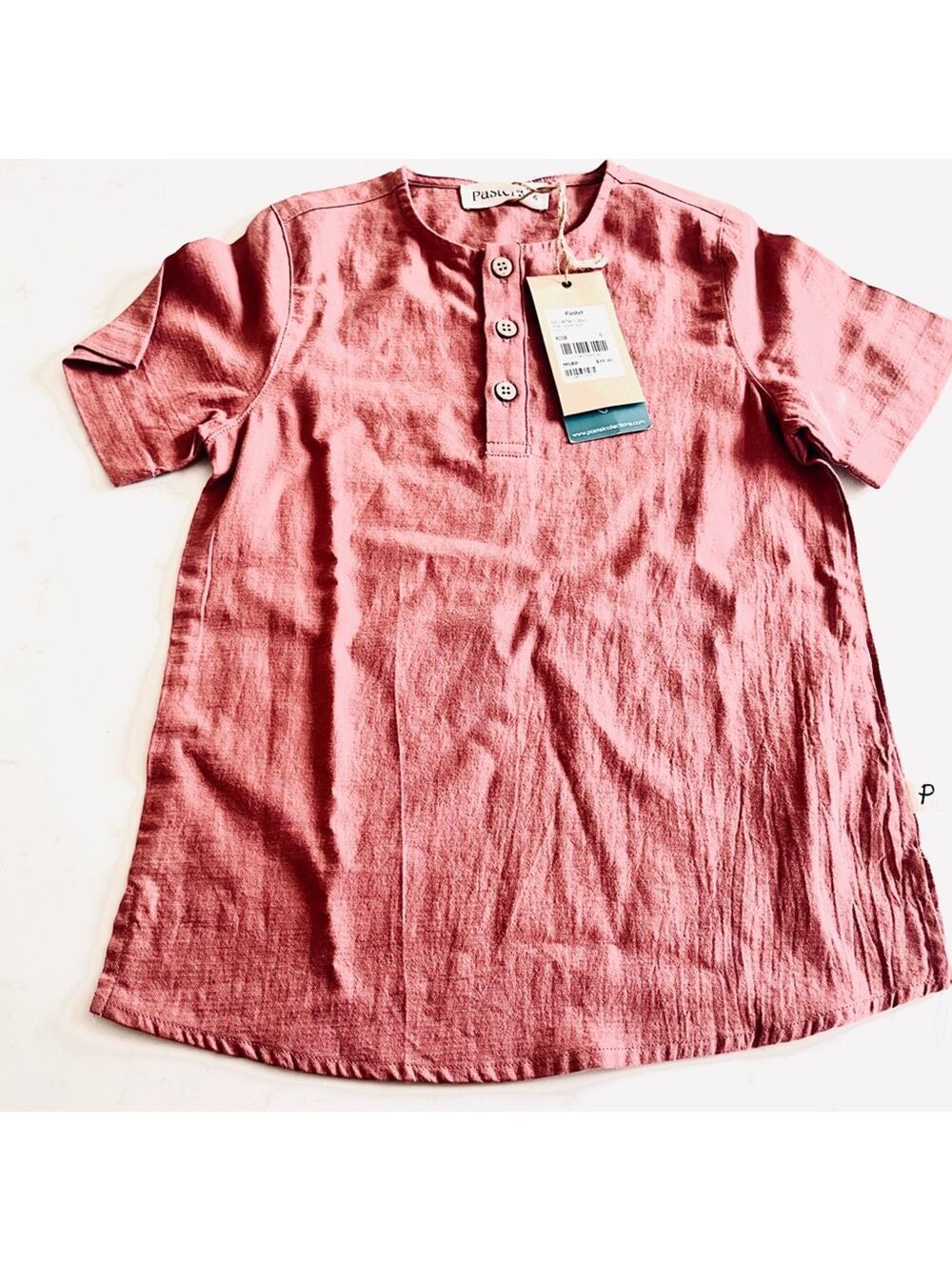 Pastel boys brown rose Henley T-shirt NWT size 6 - Picture 1 of 5
